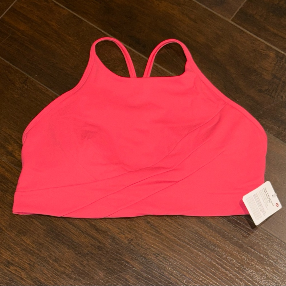 NWT! lululemon Flow Y Wrap-Front High-Neck Sports Bra Women’s Size 10 Pink NEW